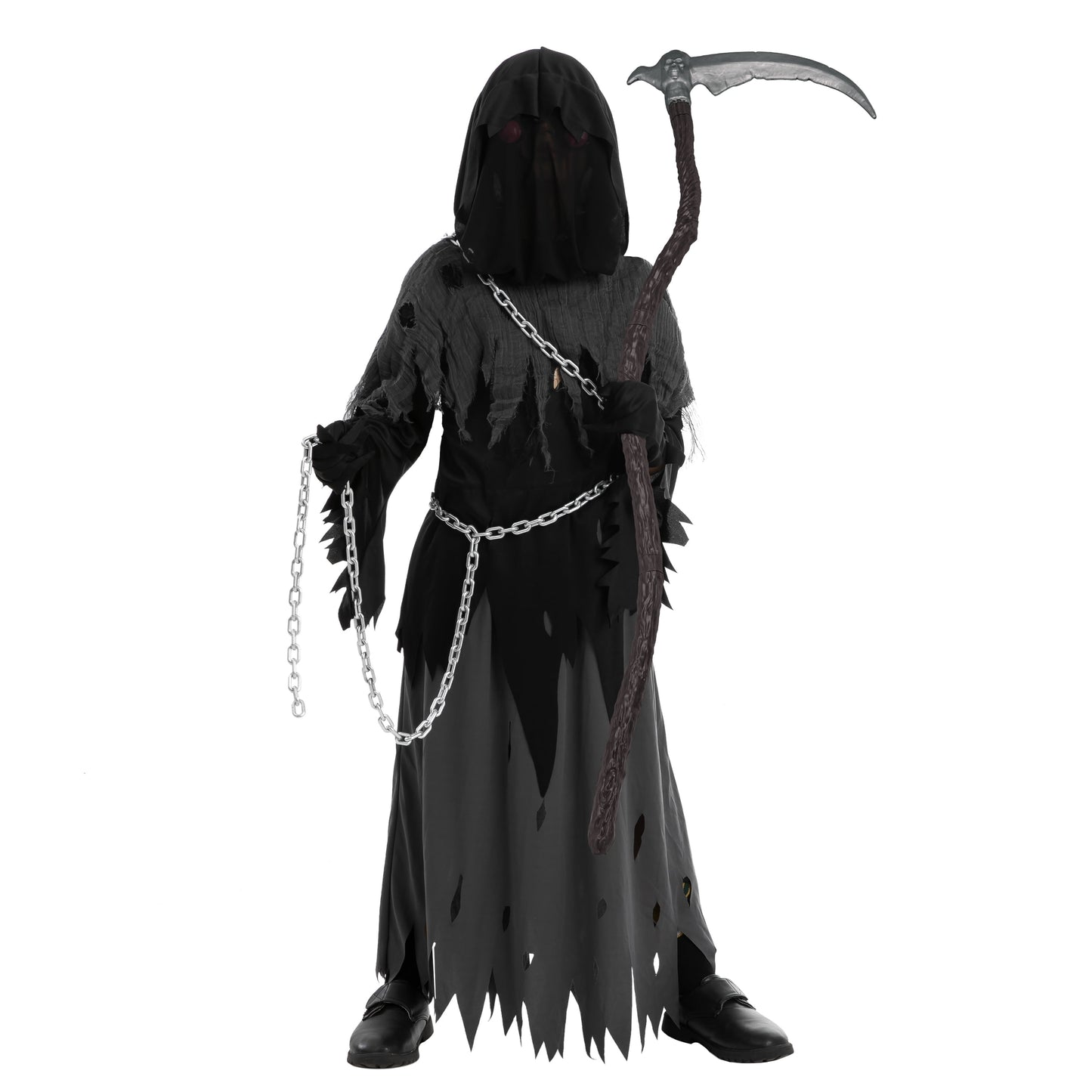 Disfraz de Niño Segador con Ojos Brillantes / Grim Reaper Costume – Halloween para Niños