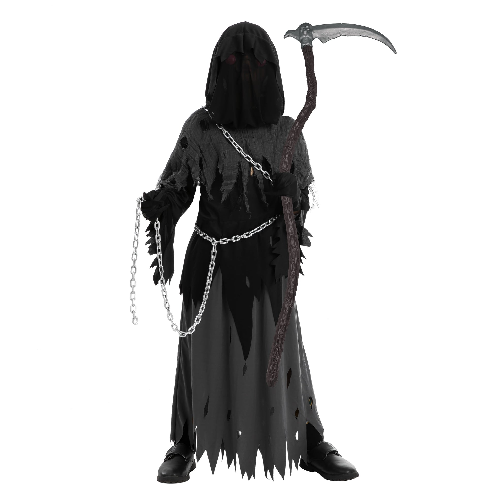 Disfraz de Niño Segador con Ojos Brillantes / Grim Reaper Costume – Halloween para Niños