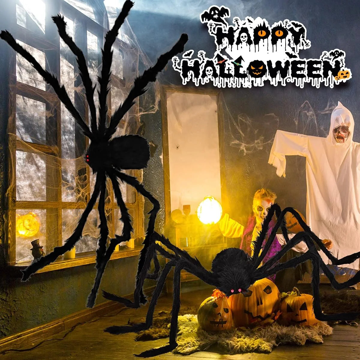 Araña Gigante de Halloween 79” – Decoración de Terror para Exteriores
