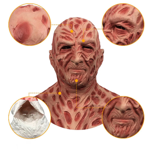 Máscara Freddy Krueger – Látex Completo Realista de Terror