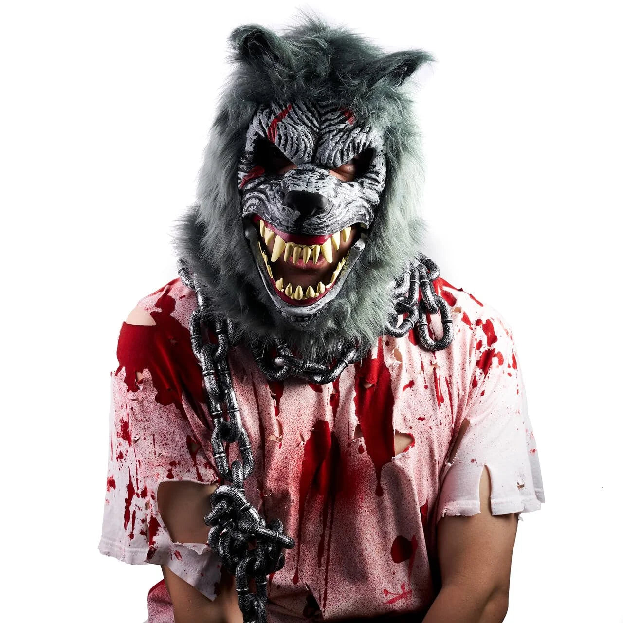 Máscara Realista de Hombre Lobo – Látex Completo para Halloween, Cosplay o Fiestas de Terror