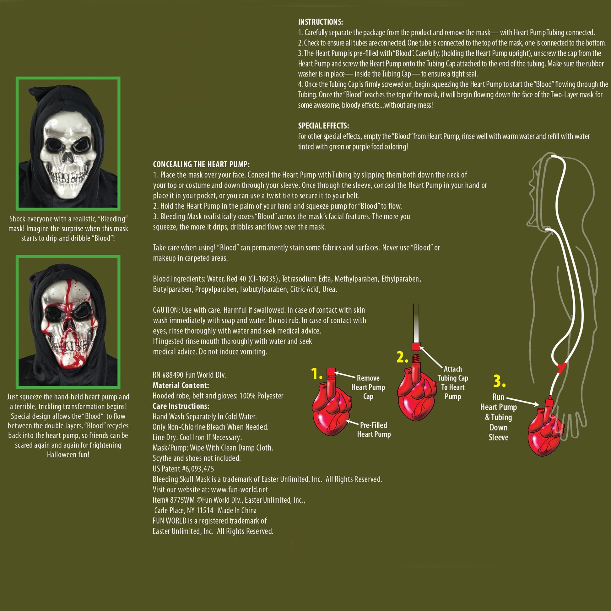 Disfraz Infantil de la Muerte Sangrante – Traje Completo de Terror con Capa y Máscara para Halloween