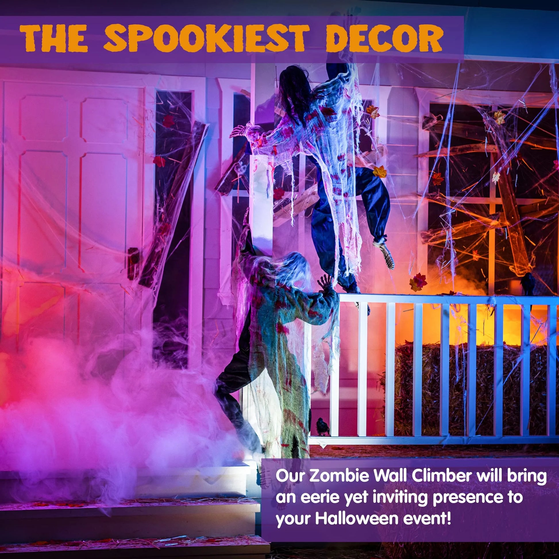 2 Figuras Colgantes de Zombi 47” – Decoración de Halloween con Manchas de Sangre para Interior y Exterior