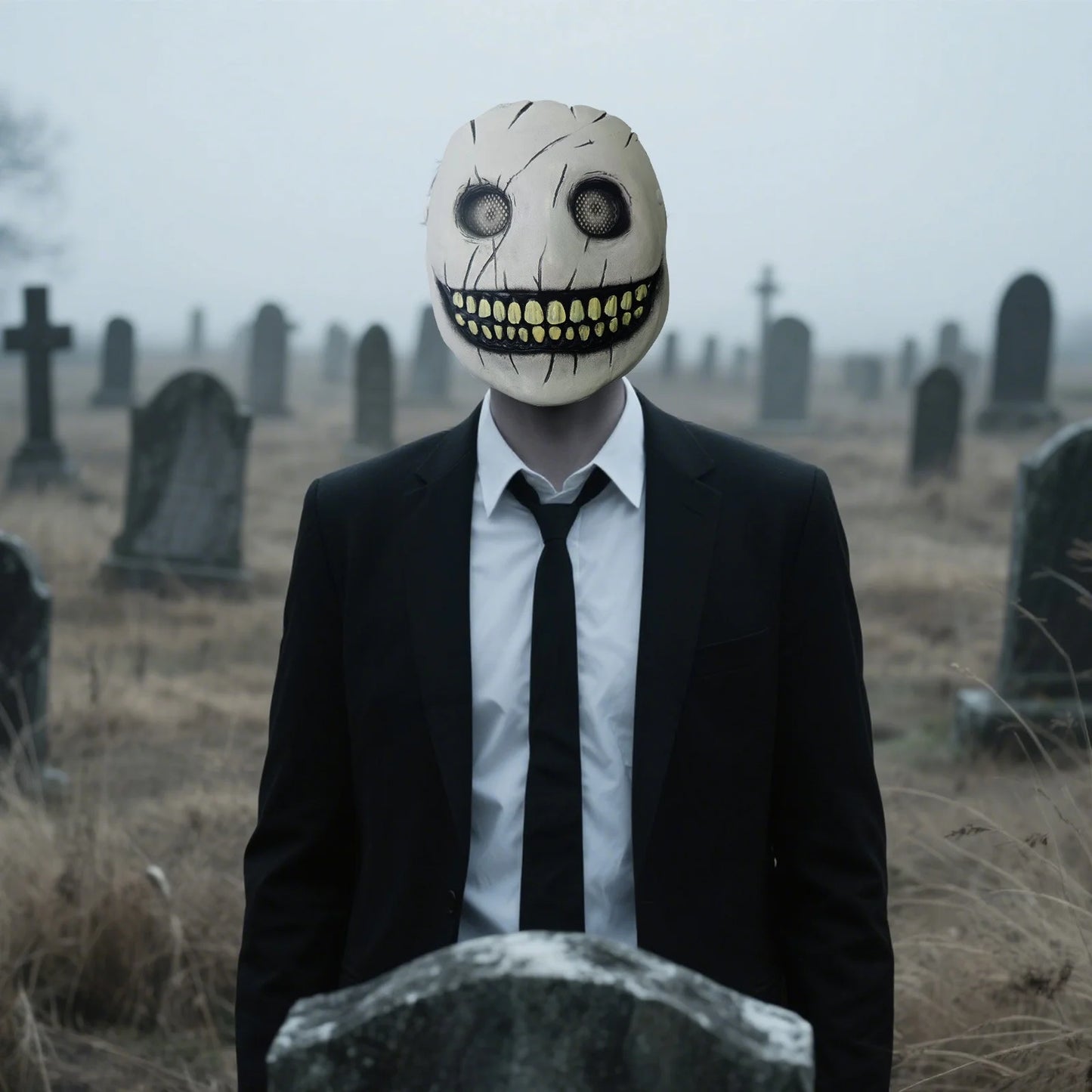 Máscara de Exorcista Realista 7.9" – Terror Psicológico para Halloween