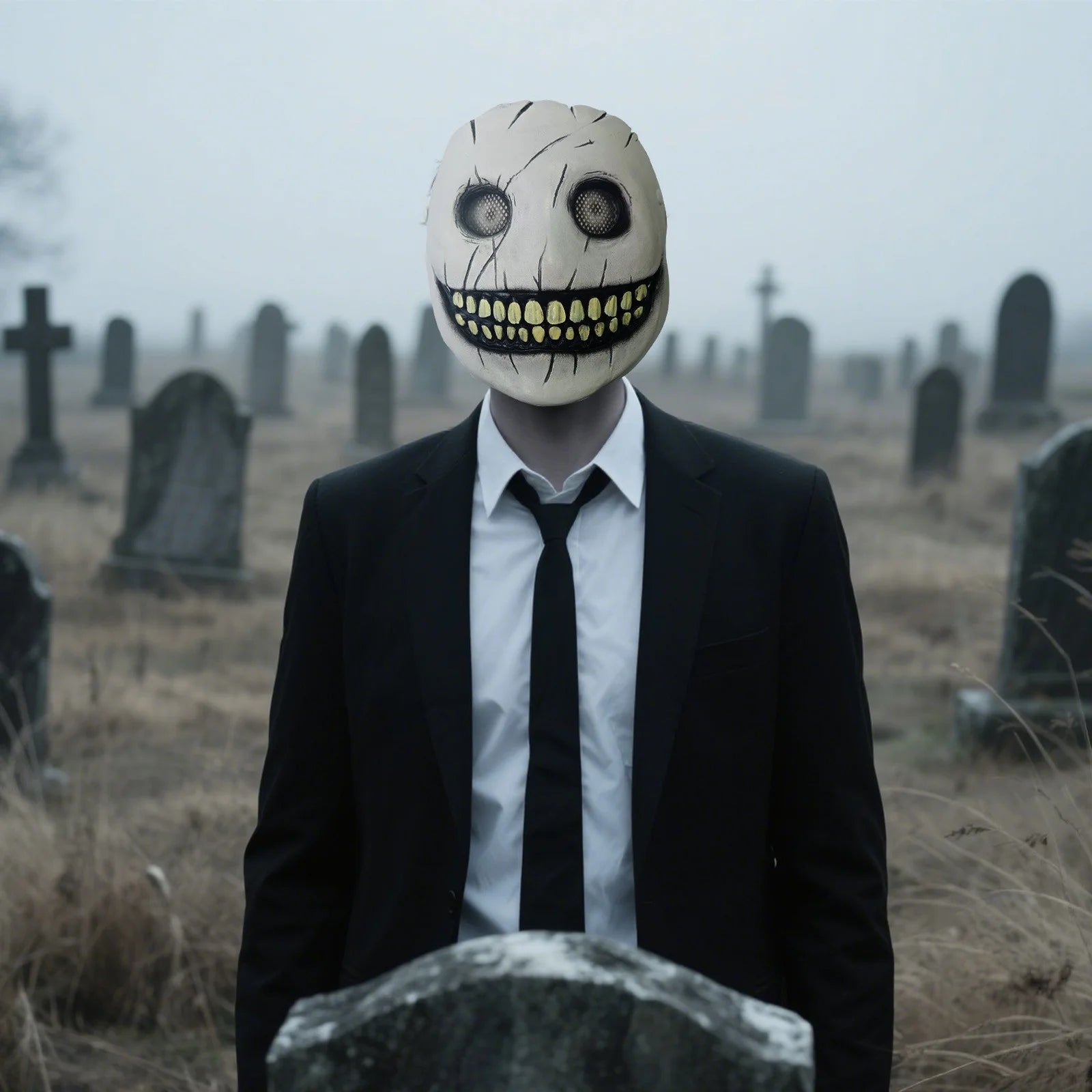 Máscara de Exorcista Realista 7.9" – Terror Psicológico para Halloween