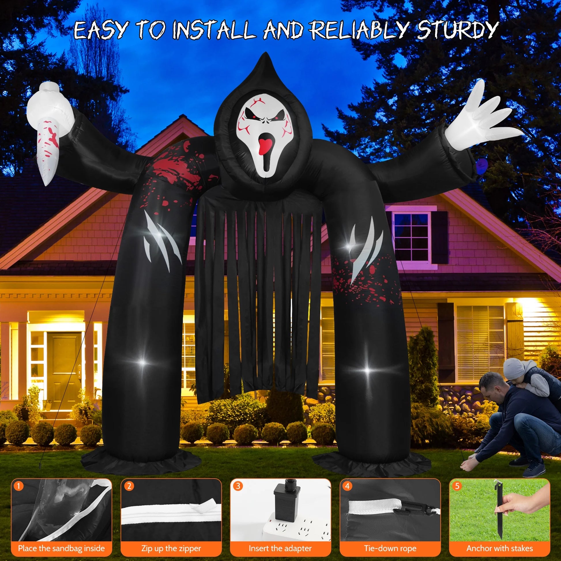 Arco Inflable Castillo Fantasma 10FT – Decoración de Halloween 👻🎃