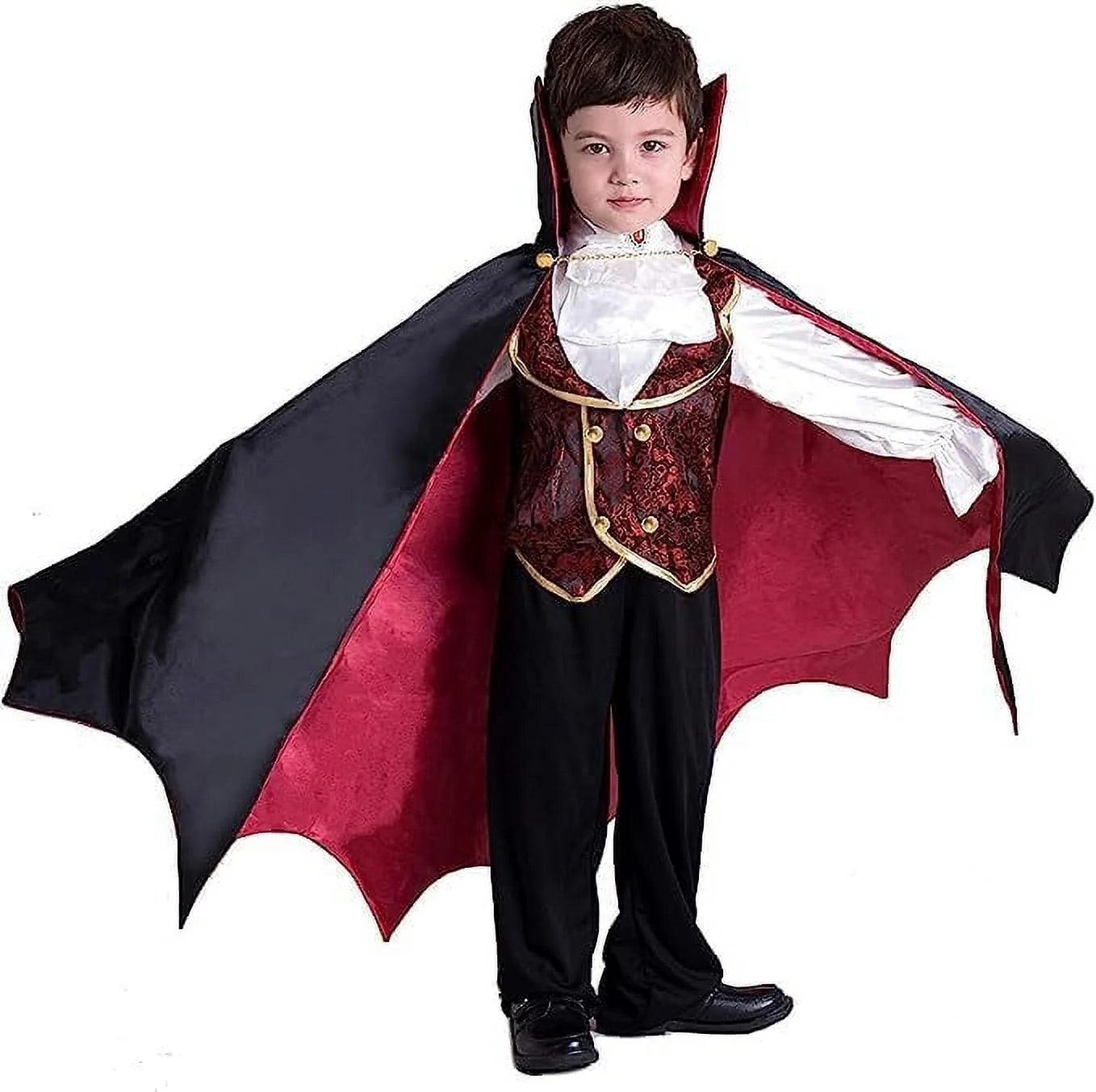 Disfraz Infantil de Vampiro Gótico – Traje Completo de Halloween para Niños (3–4 años)