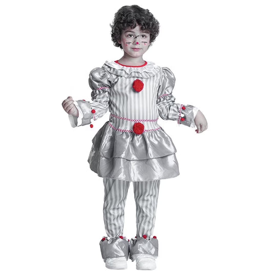 Disfraz de Payaso Clásico para Niños – Traje Completo de Terror y Circo, Ideal para Halloween y Fiestas Temáticas