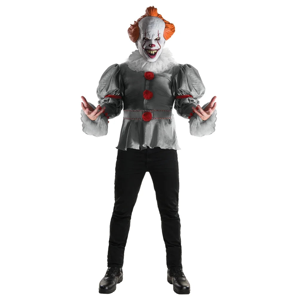 Máscara de Pennywise 3/4 para Adulto – Terror Realista de “It” 🎈