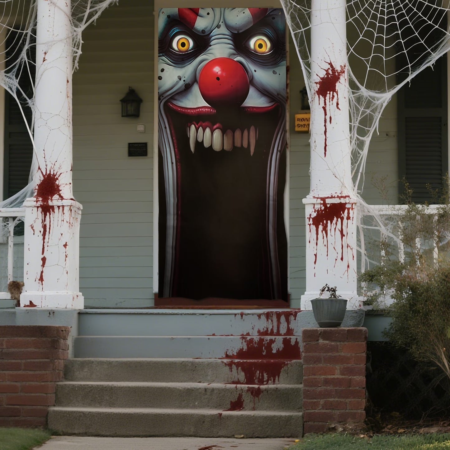 Cortina de Payaso de Terror – Decoración de Puerta o Ventana para Halloween