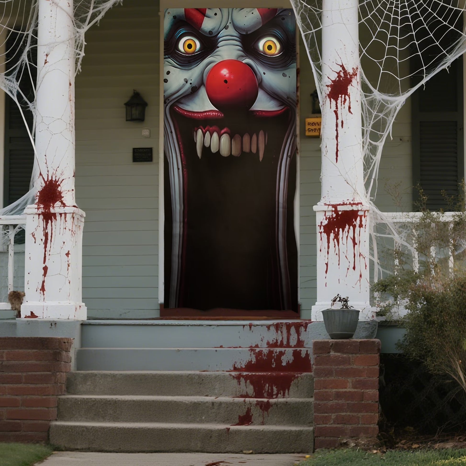 Cortina de Payaso de Terror – Decoración de Puerta o Ventana para Halloween