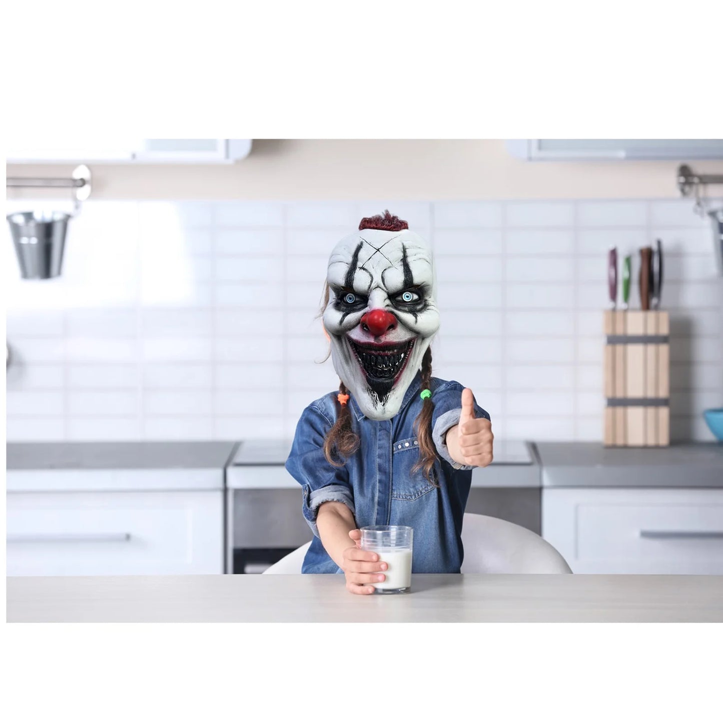 Máscara Realista del Joker Terrorífico – Látex Completo con Trenzas, Estilo Call of Duty, Ideal para Halloween y Fiestas de Terror
