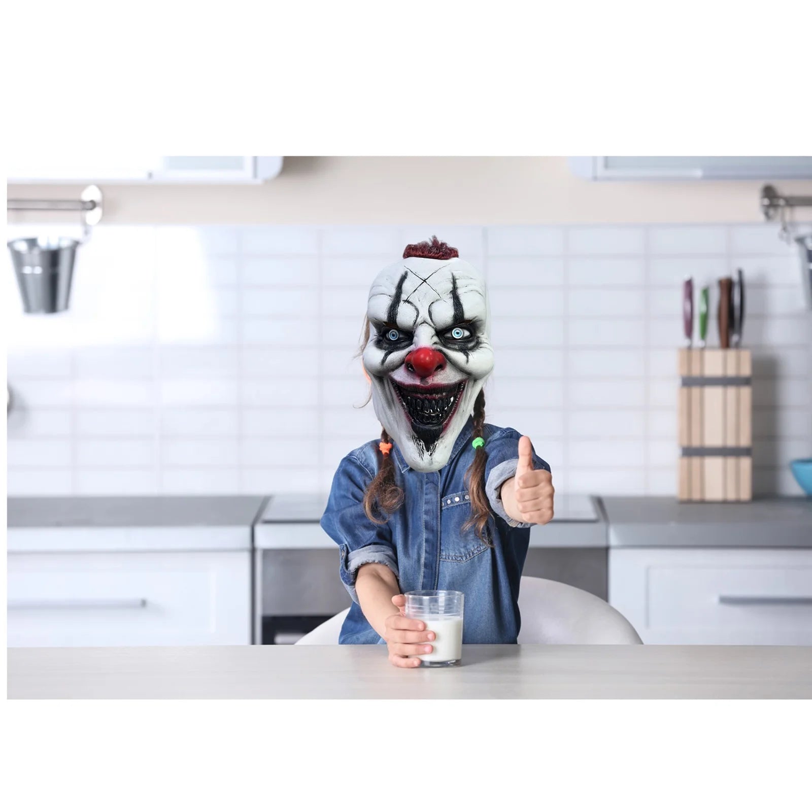 Máscara Realista del Joker Terrorífico – Látex Completo con Trenzas, Estilo Call of Duty, Ideal para Halloween y Fiestas de Terror