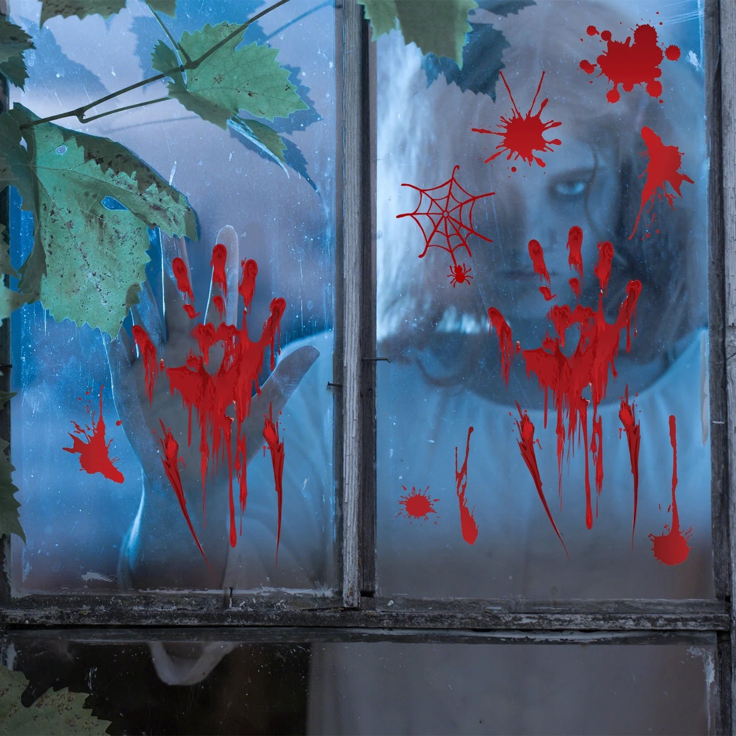 Pegatinas Sangrientas para Ventanas – Decoración de Terror para Halloween