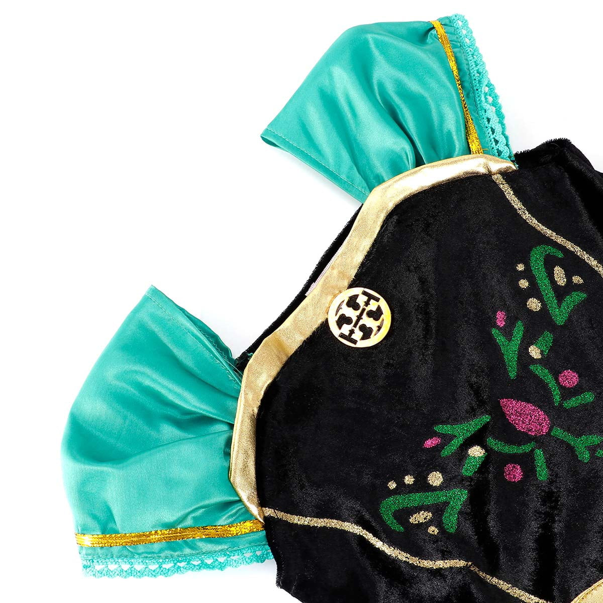 Disfraz Infantil de Princesa Verde – Vestido con Corona, Varita y Guantes | Ideal para Halloween o Cumpleaños