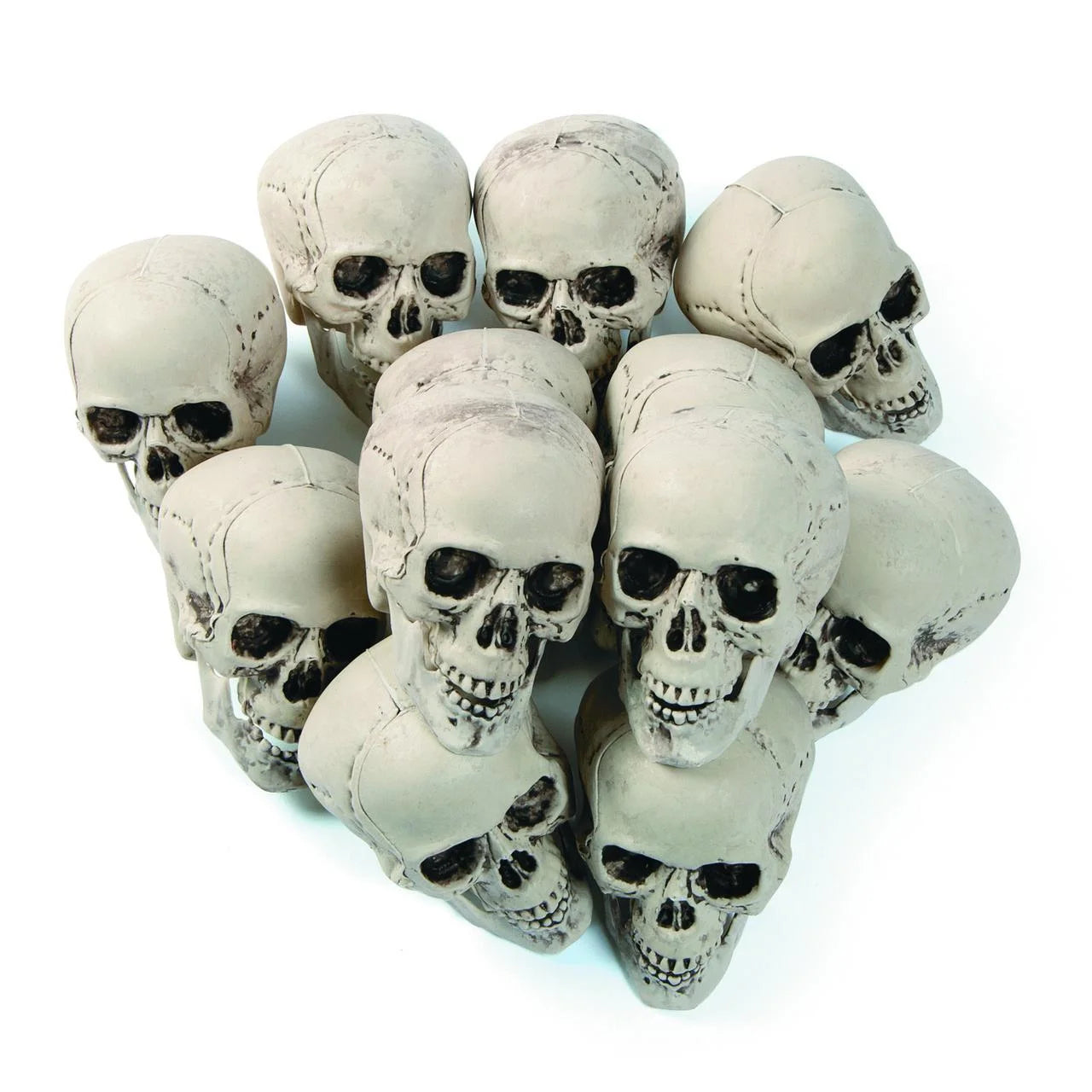 Bolsa de Calaveras Decorativas – Set de 12 Cráneos de Halloween para Decoración de Terror
