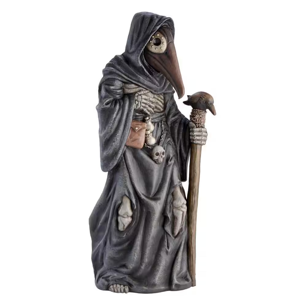 Doctor de la Peste 3.5 FT – Decoración Clásica de Halloween con Capa y Máscara Medieval